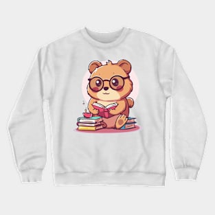 Kawaii Quokka reading a book Crewneck Sweatshirt